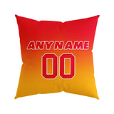 Custom Football Throw Pillow for Men Women Boy Gift Printed Your Personalized Name Number Red&Yellow&White