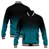 Custom Gradient Varsity Jacket Letterman jacket for Men, Women and Youth Black Green