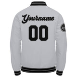 Custom Varsity Jacket Letterman jacket for Men, Women and Youth Grey Black