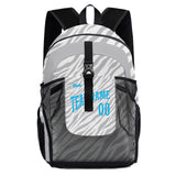 Customize Gray Sports Backpacks Featuring Personalized Names, Numbers and Logos