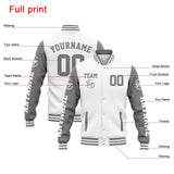 Custom Varsity Jacket Letterman jacket for Men, Women and Youth White Grey