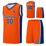 Custom basketball jersey shorts for men and women. Embroidered and printed name, number and logo Orange