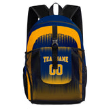 Customize Navy Orange Sports Backpacks Featuring Personalized Names, Numbers and Logos