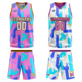 Custom Pink Blue Reversible Basketball Suit for Adults and Kids Personalized Jersey