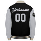 Custom Varsity Jacket Letterman jacket for Men, Women and Youth Grey Black Cream