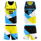 Custom Reversible Basketball Suit for Adults and Kids Personalized Jersey Yellow&Blue