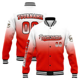 Custom Gradient Varsity Jacket Letterman jacket for Men, Women and Youth White Red