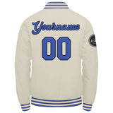 Custom Varsity Jacket Letterman jacket for Men, Women and Youth Cream Blue