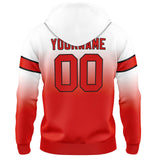 Custom Gradient Hoodie For Man Woman Girl Boy Print Your Logo Name Number White&Red