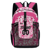 Customize Pink Sports Backpacks Featuring Personalized Names, Numbers and Logos