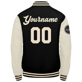 Custom Varsity Jacket Letterman jacket for Men, Women and Youth Black Cream