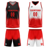 Custom Reversible Basketball Suit for Adults and Kids Personalized Jersey Red-Black