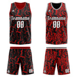 Custom Reversible Basketball Suit for Adults and Kids Personalized Jersey Black&Red