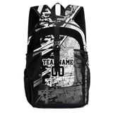 Customize Black Gray Sports Backpacks Featuring Personalized Names, Numbers and Logos