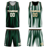 Custom Reversible Basketball Suit for Adults and Kids Personalized Jersey Dark Green&White