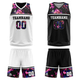 Custom Reversible Basketball Suit for Adults and Kids Personalized Jersey White-Black