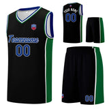 Custom basketball jersey shorts for men and women. Embroidered and printed name, number and logo Black