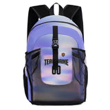 Customize Purple Sports Backpacks Featuring Personalized Names, Numbers and Logos