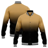 Custom Gradient Varsity Jacket Letterman jacket for Men, Women and Youth Gold Black