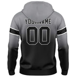 Custom Gradient Sweatshirt Hoodie For Man Woman Girl Boy Print Your Logo Name Number Grey&Black