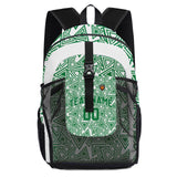 Customize Green Yellow Sports Backpacks Featuring Personalized Names, Numbers and Logos