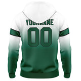 Custom Gradient Hoodie For Man Woman Girl Boy Print Your Logo Name Number White&Green