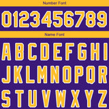 Custom Long Sleeve Windbreaker Jackets Uniform Printed Your Logo Name Number Purple-Yellow-White