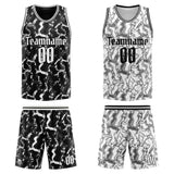 Custom Reversible Basketball Suit for Adults and Kids Personalized Jersey Black&White