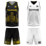 Custom Reversible Basketball Suit for Adults and Kids Personalized Jersey Black&White