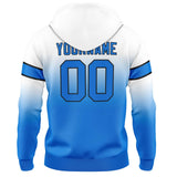 Custom Gradient Hoodie For Man Woman Girl Boy Print Your Logo Name Number White&Blue