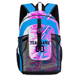 Customize Pink Blue Sports Backpacks Featuring Personalized Names, Numbers and Logos