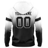 Custom Gradient Hoodie For Man Woman Girl Boy Print Your Logo Name Number White&Black