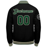 Custom Varsity Jacket Letterman jacket for Men, Women and Youth Dark Green Black Cream