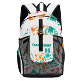 Customize White Aqua Sports Backpacks Featuring Personalized Names, Numbers and Logos