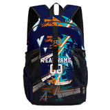 Customize Blue Orange White Sports Backpacks Featuring Personalized Names, Numbers and Logos