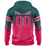 Custom Gradient Sweatshirt Hoodie For Man Woman Girl Boy Print Your Logo Name Number Dark Green&Pink