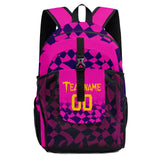 Customize Pink Purple Sports Backpacks Featuring Personalized Names, Numbers and Logos