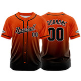 Custom Full Print Design Baseball Jersey black-orange