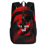 Customize Red Black Sports Backpacks Featuring Personalized Names, Numbers and Logos