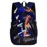 Customize Blue Orange Sports Backpacks Featuring Personalized Names, Numbers and Logos