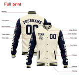 Custom Varsity Jacket Letterman jacket for Men, Women and Youth Cream Navy