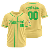 Custom Baseball Jersey Stitched Design Personalized Hip Hop Baseball Shirts Gold-Green