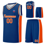 Custom basketball jersey shorts for men and women. Embroidered and printed name, number and logo Blue