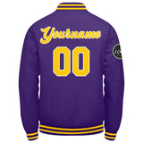 Custom Varsity Jacket Letterman jacket for Men, Women and Youth Purple Yellow