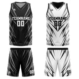 Custom Triangle Black Reversible Basketball Suit for Adults and Kids Personalized Jersey