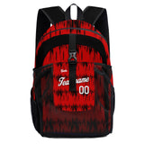 Customize Red Sports Backpacks Featuring Personalized Names, Numbers and Logos