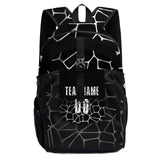 Customize Black White Sports Backpacks Featuring Personalized Names, Numbers and Logos