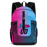 Customize Pink Blue Sports Backpacks Featuring Personalized Names, Numbers and Logos