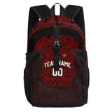 Customize Red White Sports Backpacks Featuring Personalized Names, Numbers and Logos