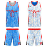 Custom Reversible Basketball Suit for Adults and Kids Personalized Jersey Light Blue&White